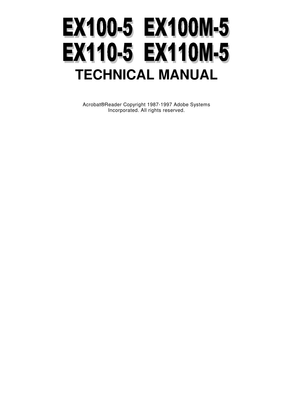 EX100-5 EX100M-5 EX110-5 EX110M-5 HITACHI Technical Manual